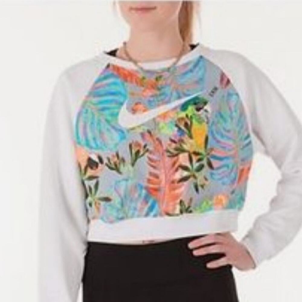 NIKE TROPICAL SMALL CROP SWEATSHIRT